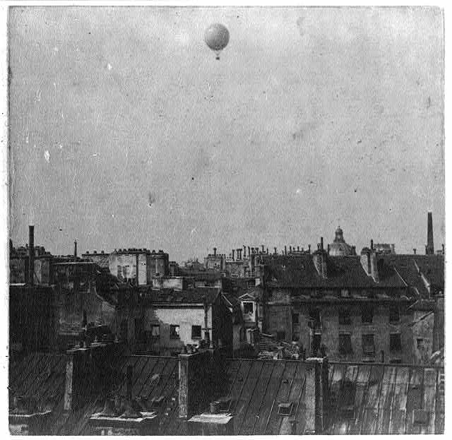 Giffard dirigible over Paris
