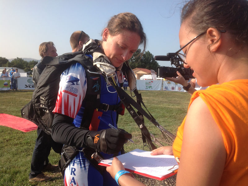 Deborah confirming her winning score Deborah confirming her winning score