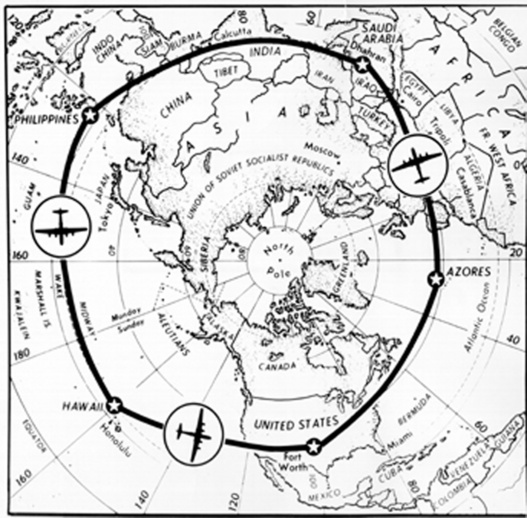 Lucky Lady II circumnavigation flight map