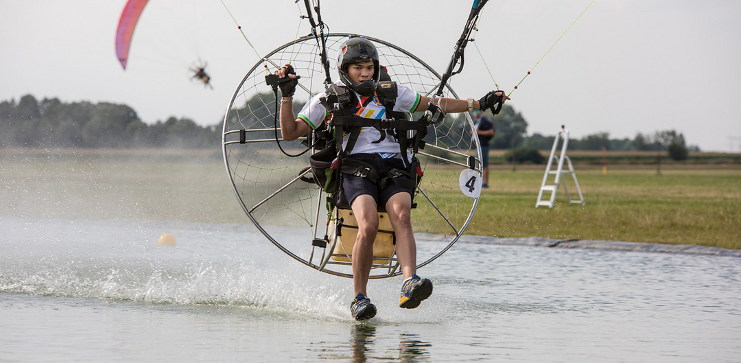 A member of the Thailand paramotor team at The World Games 2017. Photo: Marcus King / FAI